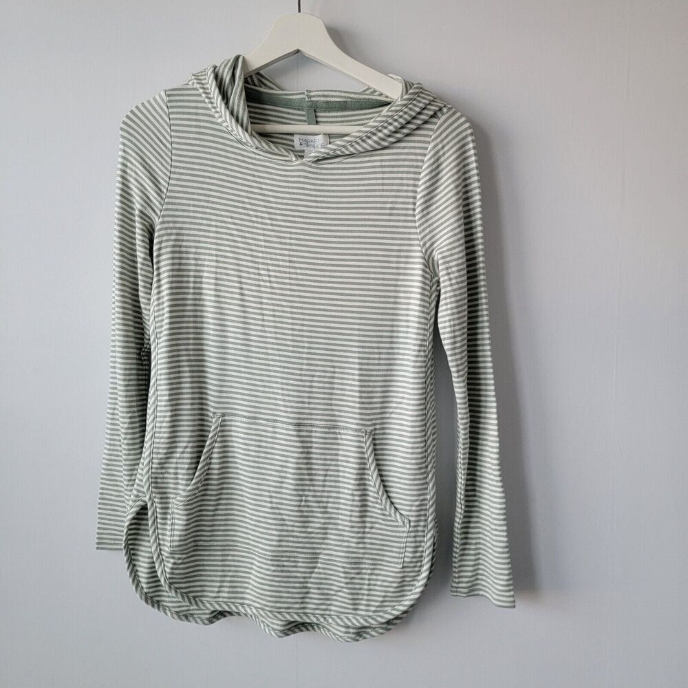 market & spruce stitch fix milania french terry curved hem hoodie size XS